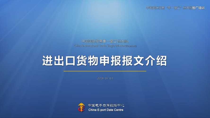 2018中国国际贸易"单一窗口"标准版-进出口货物申报报文介绍